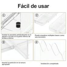 UIEE Organizador de Bolsas para Dama Repisa Organizadora de Bolsas de Acrílico Transparente para Armarios Ajustable y Desmontable con Tapones Antideslizantes - Transparente - Ver 6