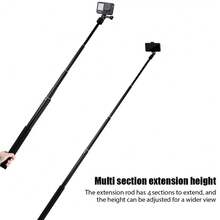 Invisible Selfie Stick Extension Pole Compatible With Insta360 X5 X4 X3, 13 12 Action 5 4 3 Cameras, Aluminum Alloy Bracket - one-size - View 6