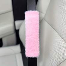1/2件装汽车安全带肩垫毛绒纯色汽车安全带保护垫仿兔毛内饰配件 - 毛絨安全帶護肩 - 查看 8