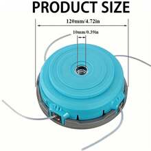 1个重型自动割草机头，4线设计 - 兼容汽油割草机、除草机、割灌机 - M10*1.25螺距替换头，经久耐用，适用于专业和家庭草坪护理、园艺设备。 - 淺藍色 - 查看 5