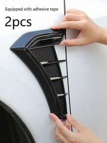 2pcs Universal Car Fender Decorative Side Vent Stickers, Side Wing Body Air Vent Modification Side Emblem Decals - A - View 13