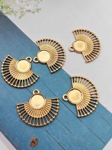 5pcs/Set Stainless Steel European & American Style Versatile Pendant Jewelry, DIY Accessories - Yellow Gold - View 2