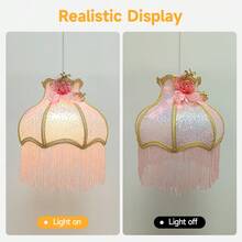 Modern Minimalist Solid Pink Princess Tassel Pendant Light, Warm & Romantic Bedroom Chandelier, Creative Dining Room Pendant Lamp - Pink - View 7