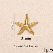1/5pcs Stainless Steel Fashion Charms Butterfly, Starfish, Star, Flower, Coral Pendants DIY Necklace & Earring Jewelry Making Suitable For Everyday Wear - Pendants - View 10
