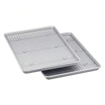 muebles Basics Nonstick Baking Sheet and Cooling Rack Set Half Sheet Size- 2 Pack