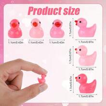 10/20pcs Mini Resin Pink Duck Figurines, Small Duckling Decorative Ornaments Toys, Suitable For Valentine's Day Gifts, Decoration, Toy Houses, Landscaping DIY Crafts & Pranks(Random Color) - Resin Pink Duck - View 4