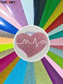CHEONET Glitter Heat Transfer Vinyl Roll - Vibrant Multi-Color Heat Transfer Vinyl For DIY Fabric Name Tags, T-Shirts And Party Decorations, Easy To Cut, Perfect Iron-On Vinyl For DIY Fabric Projects And Garment Design - Multicolor - View 3