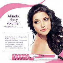 Promoción de año nuevo mini rizador espiral, rizador de color, adecuado para salones y hogares, rizador eléctrico, forma duradera, reparación de cabello, cabello suave y sin lesiones, minuto y segundo para crear forma de salón, regalo para novia, regalo de San Valentín - Multicolor - Ver 6