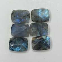 2pieces Natural Stone Charms Flash Labradorite Faceted Rectangle Pendants For Jewelry Making DIY Necklace Bracelets Earrings Handicrafts Accessories - Colored-glitter Stones - View 4