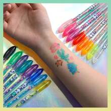 Panda set de 16 bolígrafos de con diamantina para arte corporal, colores brillantes y purpurina, para edades de 3 años de ,40844153 - verde menta - Ver 5