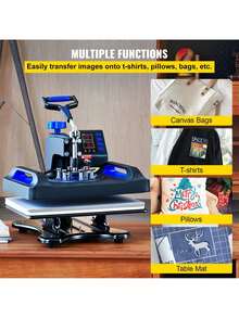 Heat Press Machine, 12 X 15 Inches, Fast Heating, 360 Swing Away Digital Sublimation T-Shirt Vinyl Transfer Printer With Anti-Scald Surface, Canvas Bag, Pillow, Banner, Blue - ‎12 x 15 英寸 - 查看 7