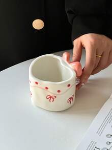 1个心形陶瓷咖啡杯，简约欧式陶瓷杯，马克杯，咖啡杯，精致陶瓷茶杯，早餐杯，果汁杯，牛奶杯，水杯，礼品杯 - 彩色 - 查看 11