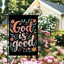 1pc, God Is Good All The Time Garden Flag Christian Faith Garden Flag, 12 X 18 Inch Double Sided Farmhouse Yard Outdoor Flag, Farmhouse Rustic Pasture Porch Decoration(ONLY FLAG) - 彩色 - 查看 6