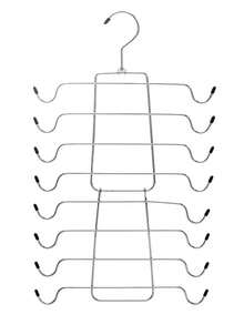 2pcs/1pc Stainless Steel Folding Clothes Drying Rack, Lingerie Hanging & Storage Rack, 8/4-Tier Metal Bra Hooks, Multi-Layer Thickened Seamless Camisole Hanger, Christmas/Valentine's Day Gift, 8-Tier Rotating Clothes Rack, Non-Slip Foldable Bra Storage Rack, Space-Saving Storage Solution - Multicolor - View 14