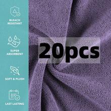 超细纤维洗脸巾/毛巾，10/20条装，12英寸 x 12英寸，高吸水性柔软面巾/洗脸巾，适用于浴室、健身房、酒店和水疗中心，速干多用途清洁布，多种颜色和尺寸可选 - 彩色 - 查看 16