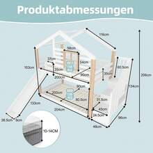 Bunk Beds With Slide And Stairs, Solid Wood Frame, Stable, With Railing And Storage, Space-Saving, Certified EN 747 - 1: 2024 - White - View 8