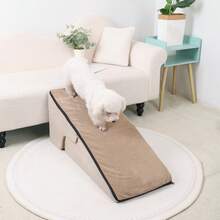 1pc Transformable Pet Stairs, Detachable Ramp & Steps, Washable Foam, For Small/Medium Dogs, Non-Slip Dog Ladder - Beige - View 6