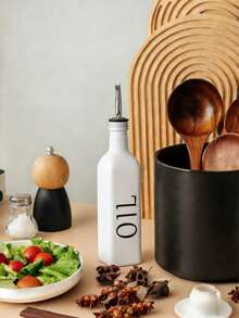 500毫升黑白玻璃油瓶套装，防漏橄榄油瓶，酱油醋瓶，玻璃油瓶收纳瓶 - 彩色 - 查看 2
