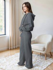 女士两件套服装 - 灰色 - 查看 2
