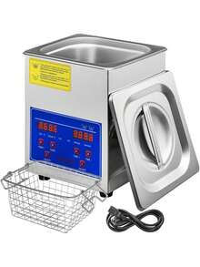 Ultrasonic Cleaner 2L Digital Ultrasonic Parts Cleaner With Timer 40kHz Professional 304 Stainless Steel Ultrasonic Cleaner 110V For Jewelry Watch Glasses Diamond Eyeglass Small Parts Cleaning - 銀色 - 查看 9