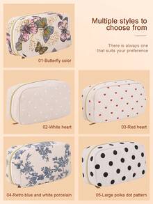 1pc High-Quality Linen Makeup Bag, Large-Capacity And Multi-Functional, A Versatile Everyday Bag, Desktop Stationery Organizer, And Travel Organizer. An Excellent Choice As A Gift For Mother's Day, Halloween, Thanksgiving, Birthdays, Chinese New Year, And Bridesmaids. - Multicolor - View 5