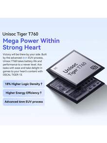 Blackview Oscal Tiger 13 5G NFC 智能手机，全球版，8GB+256GB，6.67 英寸高清+ IPS 显示屏，5000 万像素三星 JN1 AI 三摄，紫光展锐 Tiger T760 (6nm) 处理器，支持最高 2TB 扩展存储，内置 Google Photos AI 编辑工具 - 黑色 - 查看 6