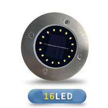 8 LED Solar Powered Stainless Steel Outdoor In-Ground Lights, New Model Lawn Pathway Lights, Waterproof Garden Landscape Lights For Villa - Multicolor - View 12