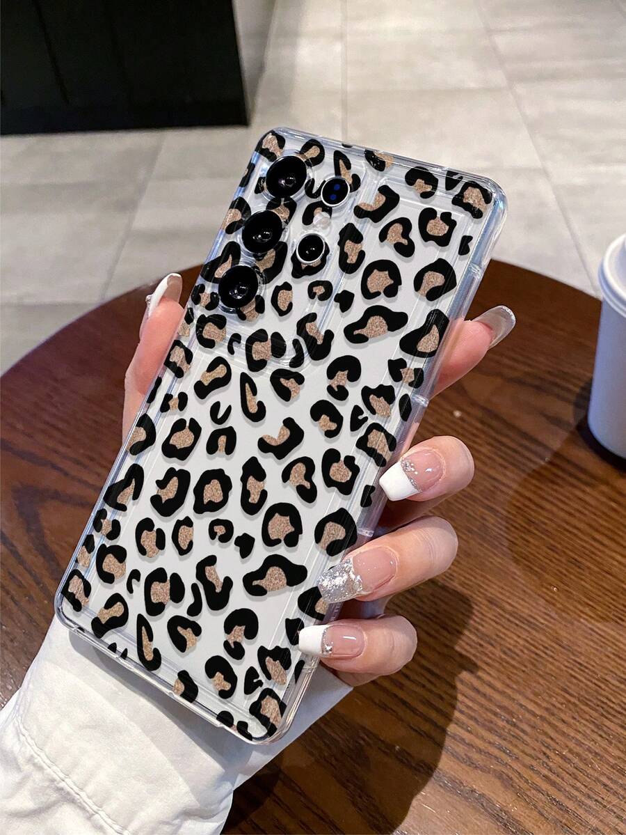 Ốp lưng điện thoại cao cấp họa tiết da báo, 1 chiếc, trong suốt, chất liệu TPU, chống rơi, che phủ toàn màn hình, thích hợp làm quà tặng ngày lễ. Tương thích với Samsung Galaxy S22/23/24/25/A05/A05S/A53/A54/A55 và các dòng máy khác. - Nhiều màu - Xem 1