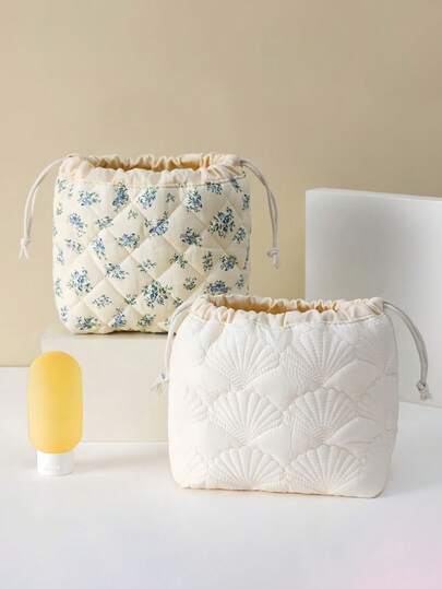 Túi đựng mỹ phẩm đa năng cỡ lớn, in họa tiết, có dây rút, dung tích lớn, dùng làm túi đựng đồ dùng phòng tắm, ví đựng tiền xu, túi trang điểm hình vuông, quà Giáng sinh, hộp đựng đồ chăm sóc da, vật dụng cần thiết khi đi du lịch, đồ dùng không thể thiếu khi đi du thuyền và nghỉ dưỡng.