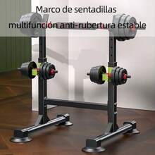 Máquina de press de bancaTTMXI Rack de Sentadillas Ajustable Soporte para Pesas Multifuncional Soporte para Barra para Entrenamiento en Casa Gimna Press Banca Piernas Carga Máxima de 300kg - como en la foto - Ver 2