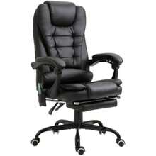 Swivel Office Chair With 7 Massage Points, Height Adjustable, With Integrated Footrest, 67 X 79 X 111-121 Cm - Black - View 1