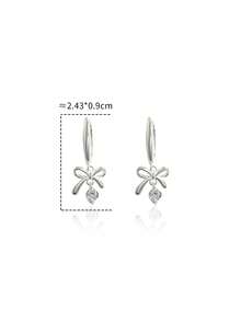 1 Pair S925 Sterling Silver Cute Bow Teardrop Earrings, Delicate Luxurious High-End Sweet Daily Fashion Versatile Earrings, Exquisite Gift - Bow - View 9