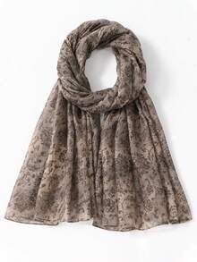 1条新款小巧清新巴厘岛纱线印花围巾，女士夏季防晒、休闲薄披肩、日常旅行、海滩装扮、节日礼物 - 圍巾 - 查看 12