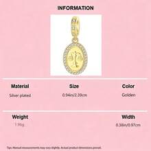 DIY镀金宗教动物吊坠十字架翅膀圣母玛利亚耶稣锚珐琅水晶球，适合DIY手链，女士珠宝项链配件 - 金色 - 查看 16