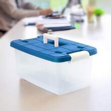 zxxGuateplast - Set de 3 Caas Click de 16 Litros Caas Plass Caas Reentes con Cierre de Click Caas b para Oficina y Almacenamiento Caas de Plastico para Usocaja de oficina - azul - Ver 2