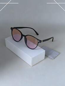 男士小圆锥形多色箔面休闲时尚眼镜，日常佩戴的时尚眼镜 - 彩色 - 查看 3