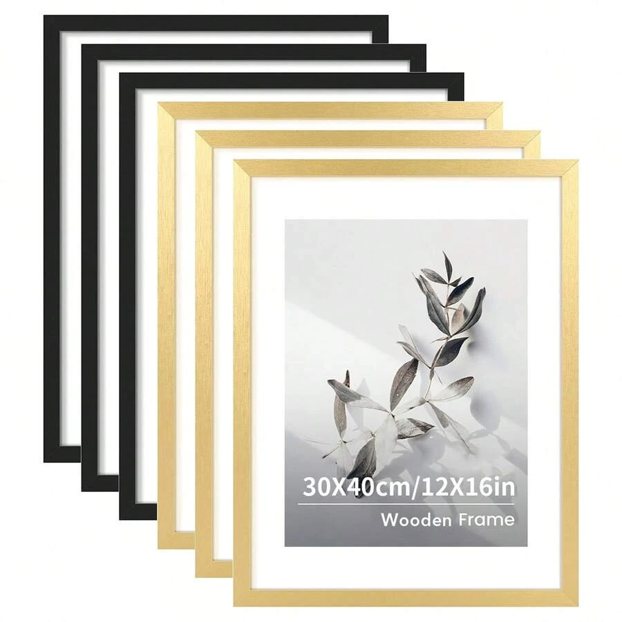 1/3pcs,30X40cm/12X16in Picture Frame, Wooden Photo Frame, A4 Frame, Certificates Documents Poster Frame,12"X16" Frame Withou Mat Photo Frames, Vertical & Horizontal Wall Hanging Black Picture Frame For Home Poster Prints Decor - khung ảnh bằng gỗ - Xem 1