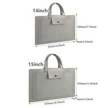 13/14/15/16 Inch Leather Laptop Sleeve Bag - Grey - View 4