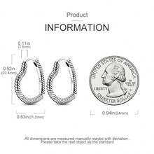 925 Sterling Silver Heart Charm Hoop Earrings For Women Fine Jewelry Gift - PTE107 - View 3