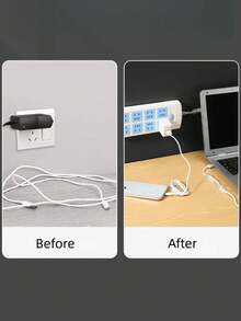 20pcs/50pcs Self-Adhesive Cable Clips, Wire Organizer Holders, Data Cable Tie Mounts, Cord Clips - Clear - View 3