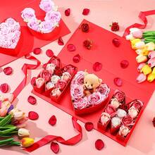 "I Love You" "Mom" Bouquet And Letter Gift Box - With Ribbon Fillable Paper Box, Suitable For Chocolates, Fresh Flowers, Souvenirs, Perfect Mother's Day Or Christmas New Year Party Birthday Gift - Multicolor - View 4