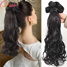 16 Inch Women's Wavy Synthetic Ponytail Clip-On Hair Extension With Headband Design - Multicolor - View 12