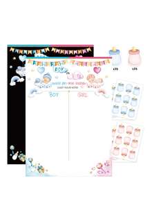 一套婴儿性别揭晓海报，婴儿主题性别揭晓投票海报，创意派对游戏套装，性别揭晓海报，附赠36张瓶形投票贴纸 - 彩色 - 查看 4