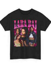 Lara Raj Retro Kpop Tee - Katseye Merch - 黑色 - 查看 1