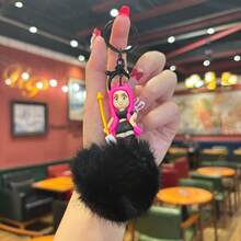 Mattel K-Pop 女巫组合毛球钥匙扣吊坠，背包挂饰，汽车钥匙链，可爱钥匙圈，卡通情侣包包挂饰，冬季 - 彩色 - 查看 9