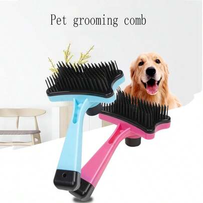 1pc Pet Deshedding Brush, Cat Dog Hair Remover Grooming Tool, One-Click Deshedding Massage Comb