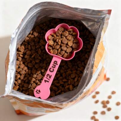 1pc Durable Plastic Pet Food Scoop | Cat/Dog Wet Food Mixing Scoop, Easy To Clean, Random Color, Perfect For Pet Feeding