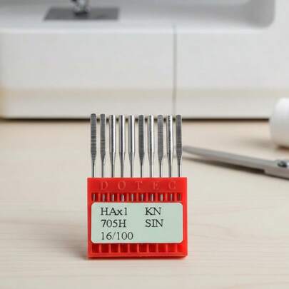 Agulha para Máquina de Costura Industrial Reta Cabo Fino c/ 10 un HAx1