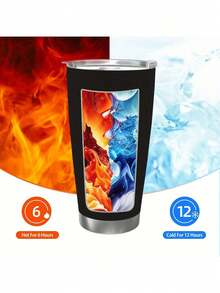 20oz Black Rifle Coffee Company Stainless Steel Travel Mug - Vacuum Insulated, Durable 304 Stainless Steel, PS Lid, For Hot & Cold Beverages, Ideal For Home, Office, Camping, And Outdoor Adventures, Office Coffee Cup| Full Print Design| Durable Construction, Coffee Bar Accessories - 白色 - 查看 8