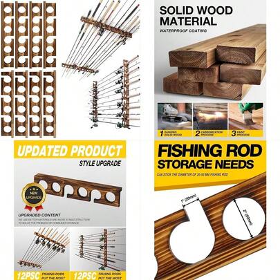Holds Up To 24 Rods Fishing Pole Rod Racks Wall Or Ceiling Mounted Fishing Pole Rod Holders For Garage Storage Organizer Fishing Gear Equipment For Men Women